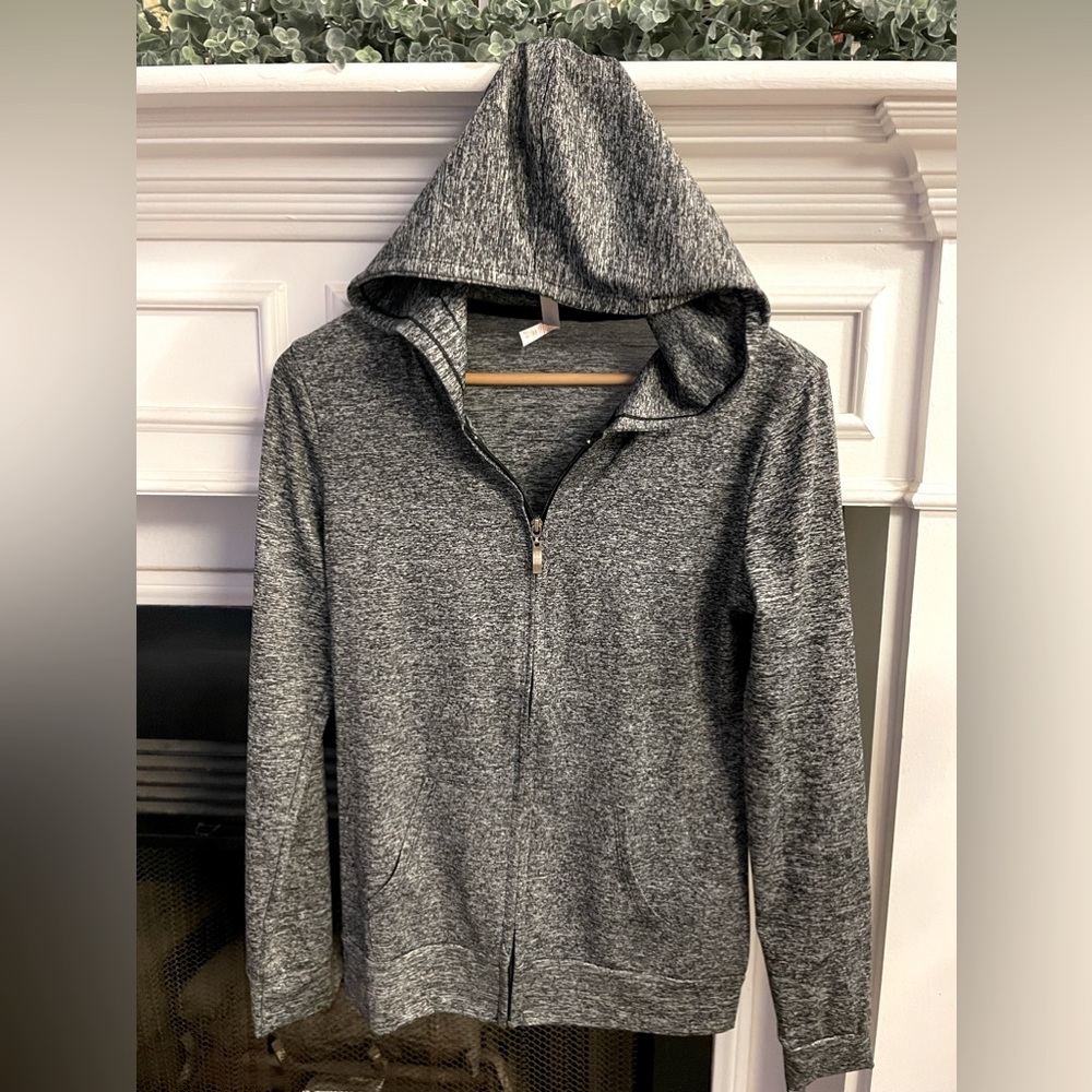 EEVEE - lightweight gray stretchable zip-up hoodie sweater (Small)